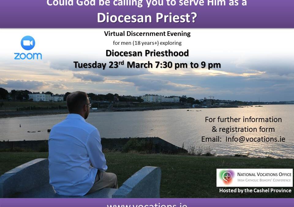 A Virtual Discernment Evening for men (18 years +) exploring Diocesan Priesthood