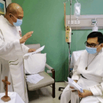 Fr Gerwin Mendoza Lumanglas MSC, of the Philippine Province, making his perpetual profession in May 2021. (Image via https://www.misacor.org.au.)